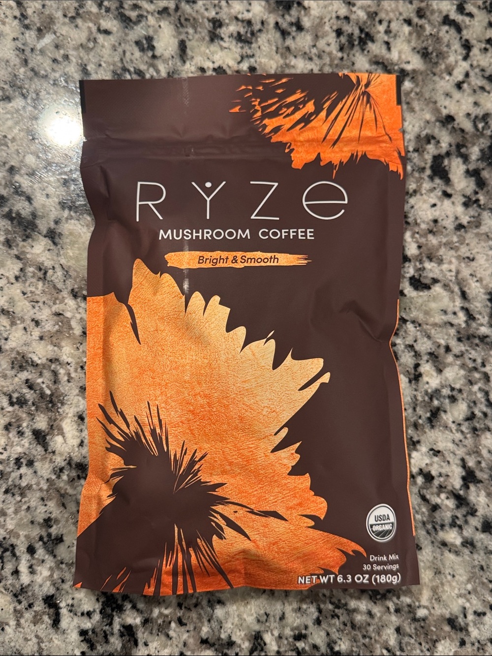 Mushroom Coffee Drink Mix in Brown & Orange - Bright & Smooth